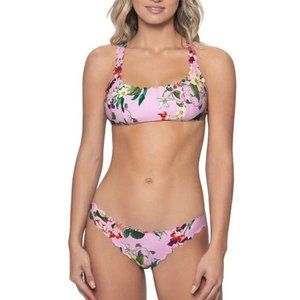 NWT PQ Swim Summer Hibiscus Reversible Seamless Wave Teeny Bottom SIZE VARIOUS
